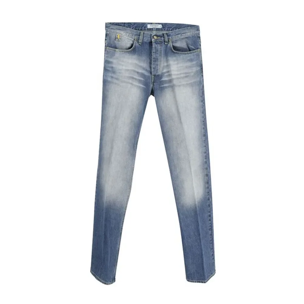 Saint Laurent Straight Jeans in Blue Cotton Denim
